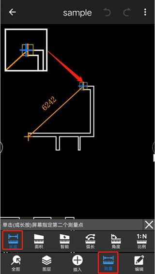 cad迷你看图app测图纸距离教程 cad迷你看图app测图纸距离教程