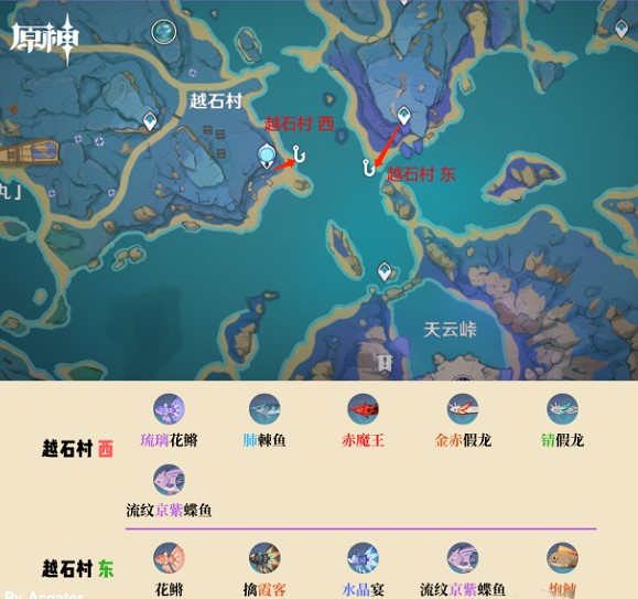 云原神钓鱼点攻略 云原神钓鱼点攻略说明